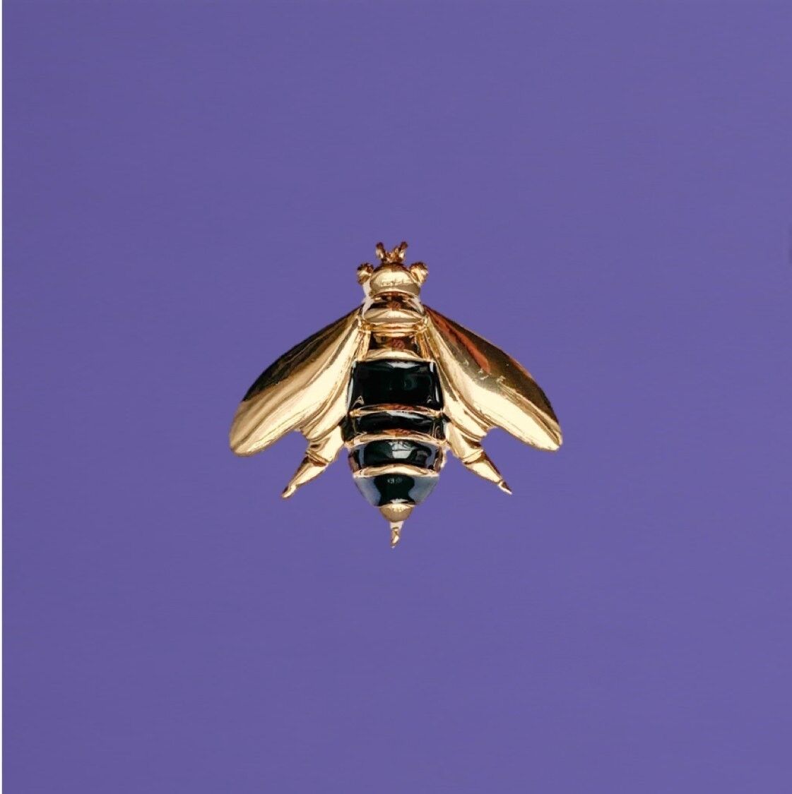 Spilla gioiello CLAP con ape nera e oro Maya