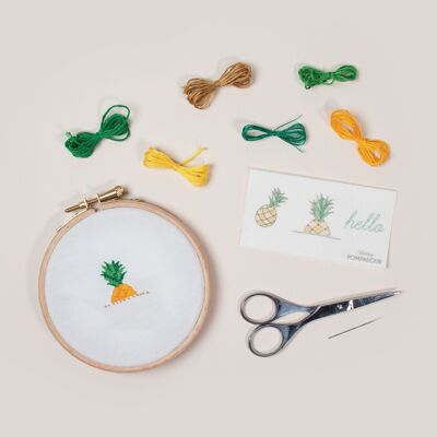 EASY EMBROIDERY Kit - Hallo Ananas