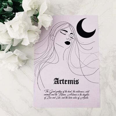 Goddess Prints - A4 - Pink - Artemis