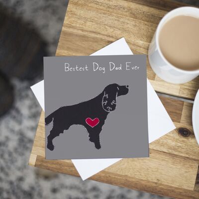 Working Cocker Spaniel Dog Dad Birthday Card - Black