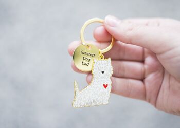 Porte-clés en émail West Highland White Terrier - poème de perte d'animal de compagnie - étiquette de papa de chien 4