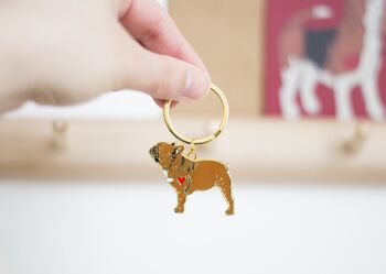 Porte-clés émail bouledogue français - Noir - Maman chien - Sans étiquette 3