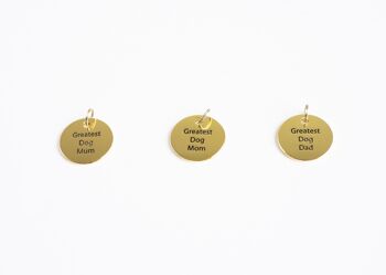 Porte-clés en émail bouledogue français - Tan - Coeur uni - Dog Mom Tag 5