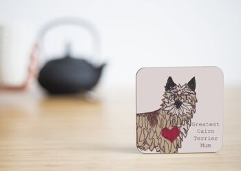Cairn Terrier Greatest Dog Parent Coaster - Maman - Avec Dossier Cadeau 2