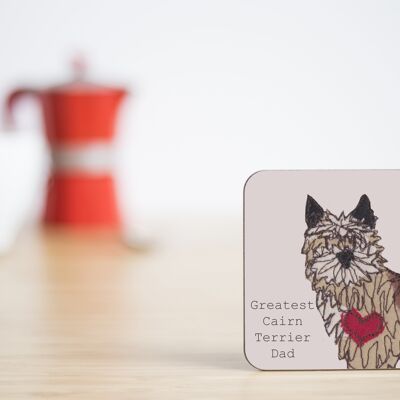 Cairn Terrier Greatest Dog Parent Coaster - Dad - Without Gift Folder