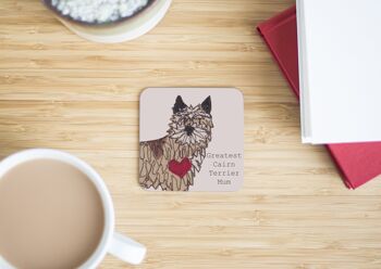 Cairn Terrier Greatest Dog Parent Coaster - Papa - Avec Dossier Cadeau 3