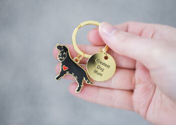 Porte-clés en émail Cocker Spaniel de travail - Brun chocolat - Papa de chien - Sans étiquette 6