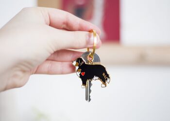 Porte-clés en émail Bouvier Bernois - Poème de Perte d'Animaux de Compagnie - Médaille de Maman de Chien 1