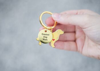 Porte-clés émail Golden Retriever - Maman chien - Sans étiquette 5