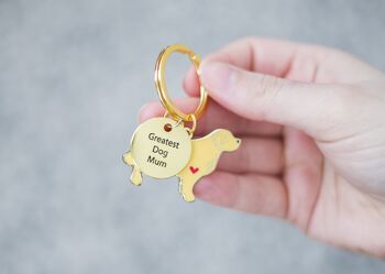 Porte-clés émail Golden Retriever - Maman chien - Sans étiquette 6