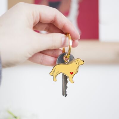 Golden Retriever Enamel Key Ring - Dog Dad - No Tag