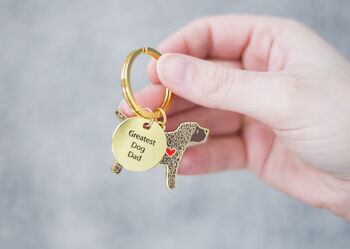 Porte-clés émail Cockapoo - Jaune abricot - Coeur uni - Maman chien 8