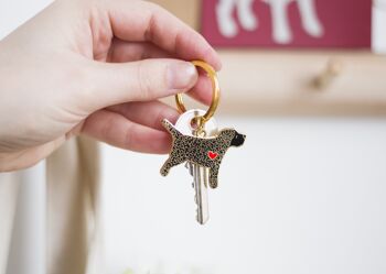 Porte-clés en émail Cockapoo - Noir - Poème de perte d'animal de compagnie - Sans étiquette 1