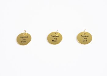Porte-clés en émail du Labrador - Marron chocolat - Coeur uni - Médaille Dog Mum 2