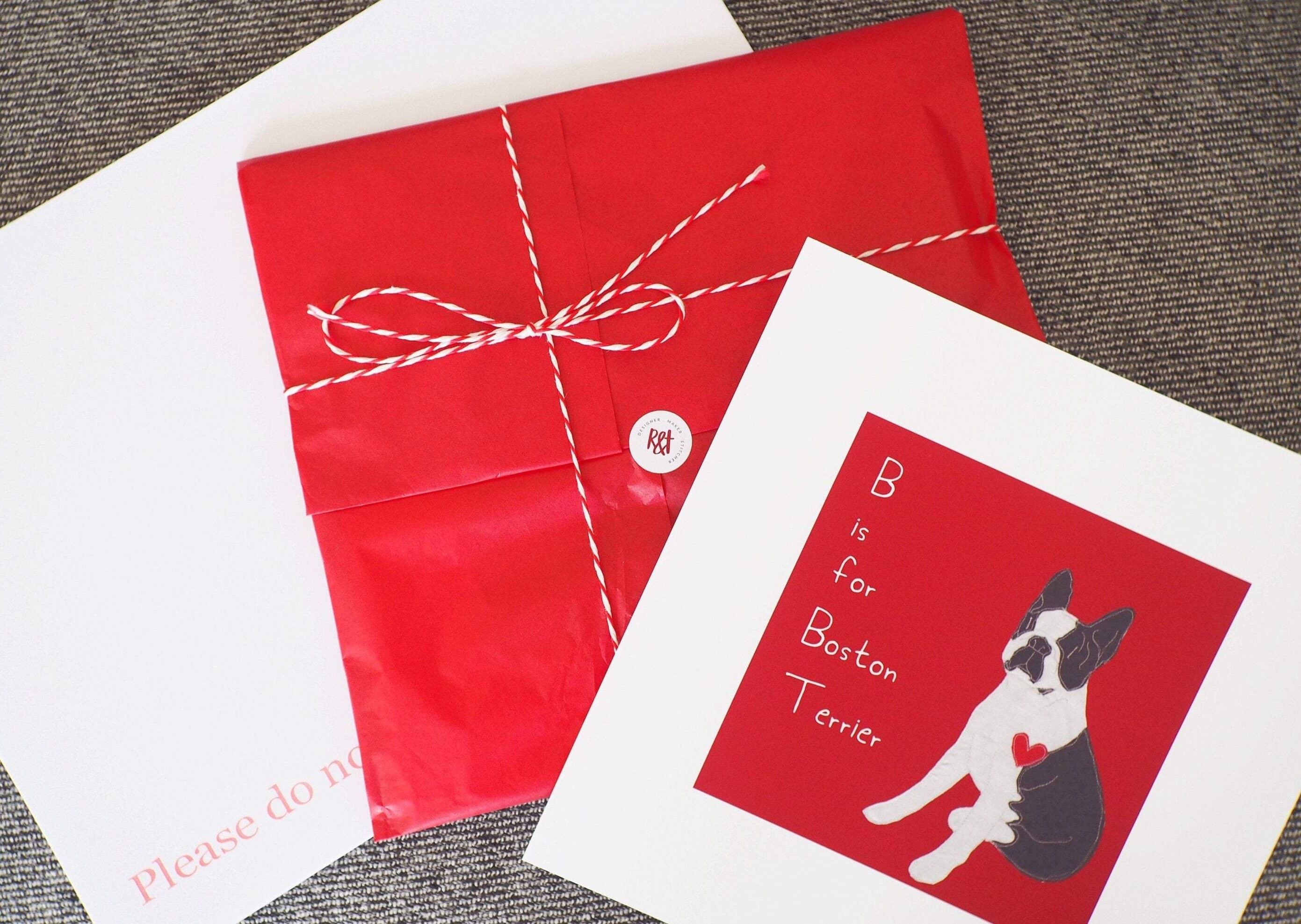 Boston Terrier Dog Art Print - Choice of Colours - 2. Sage - Custom Text Name - Framed