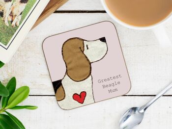 Beagle Greatest Dog Parent Coaster - Maman - Sans Dossier Cadeau - Tri 1