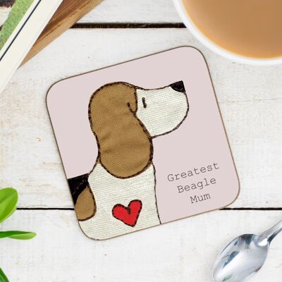 Beagle Greatest Dog Parent Coaster - Mum - Without Gift Folder - Tri
