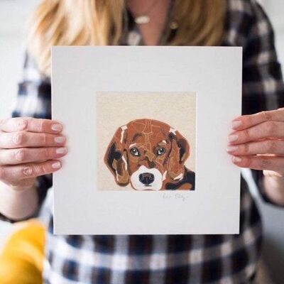 Beagle Giclee Art Print - Framed