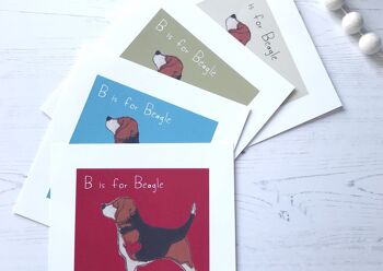 Beagle Art Print - Assis "B est pour Beagle" - mastic - B est pour Beagle - encadré 3