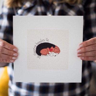 Beagle Art Print - Let Sleeping Beagles Lie - Without a frame