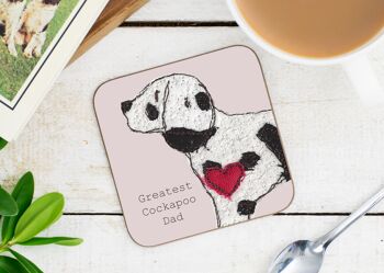 Cockapoo Greatest Dog Parent Coaster - Papa - Avec Dossier Cadeau 2