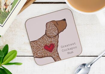 Cockapoo Greatest Dog Parent Coaster - Papa - Avec Dossier Cadeau 4