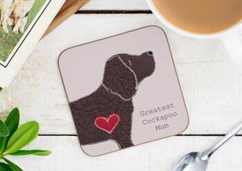Cockapoo Greatest Dog Parent Coaster - Papa - Avec Dossier Cadeau 5
