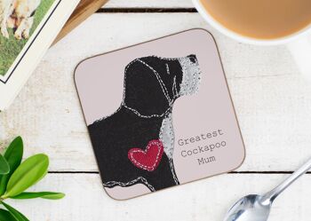 Cockapoo Greatest Dog Parent Coaster - Papa - Avec Dossier Cadeau 6
