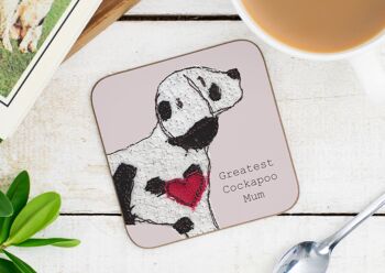 Cockapoo Greatest Dog Parent Coaster - Papa - Avec Dossier Cadeau 8