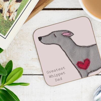 Whippet Greatest Dog Parent Coaster - Mum - With Gift Folder