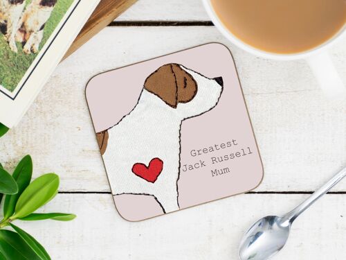 Jack Russell Greatest Dog Parent Coaster - Mum - Without Gift Folder