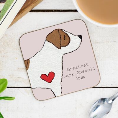 Jack Russell Greatest Dog Parent Coaster - Dad - With Gift Folder