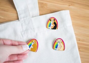 Badge en émail arc-en-ciel Beagle - Tri couleur - Pochette en caoutchouc 7