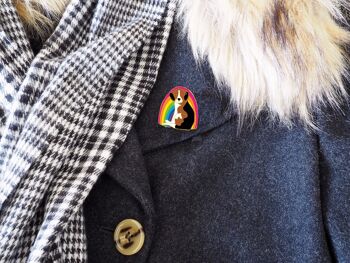 Badge en émail arc-en-ciel Beagle - Tri couleur - Pochette en caoutchouc 8