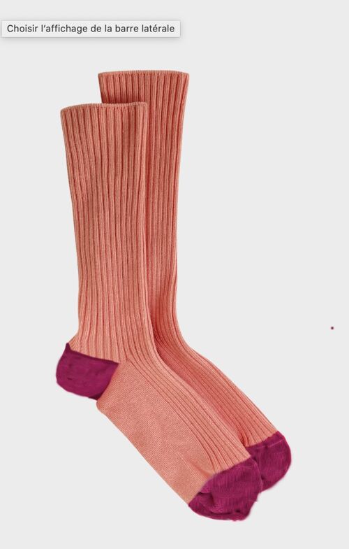 Chaussettes femme coton - Marcelle bi-goût Rose