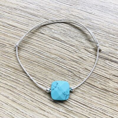 Bracelet Cordon Mia Howlite Turquoise argenté