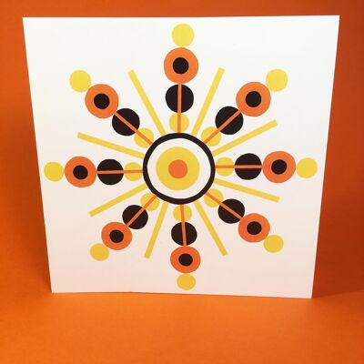 Orange 01 Carte de voeux, carrée, vierge à l'intérieur