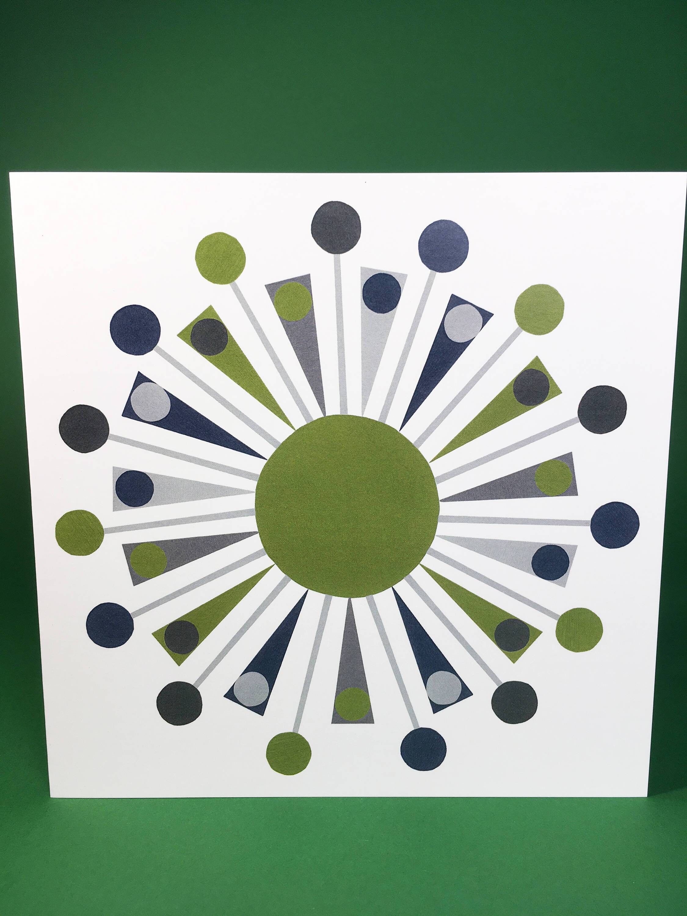 Carte de voeux Triangle vert, vierge à l'intérieur