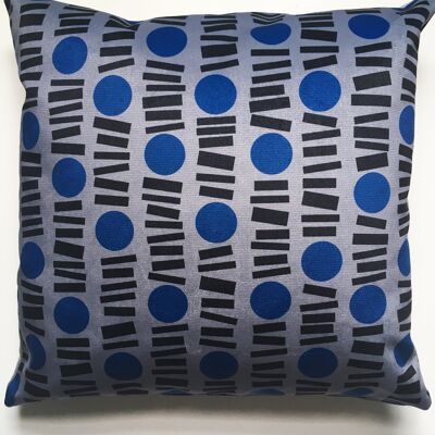 Coussin Little Lines Square Velvet en Bleu