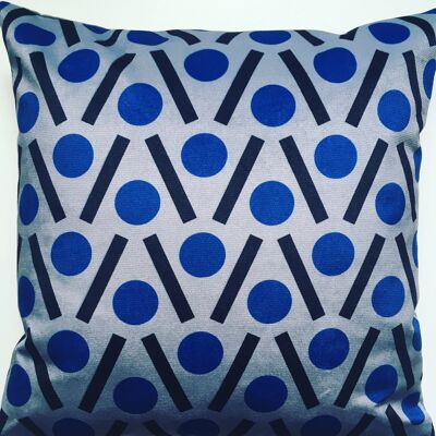 Chevron Square Velvet cushion in Blue