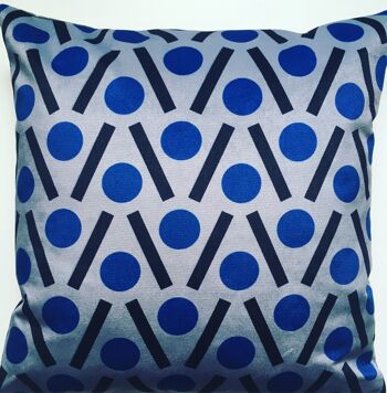 Coussin Chevron Square Velvet en Bleu 1