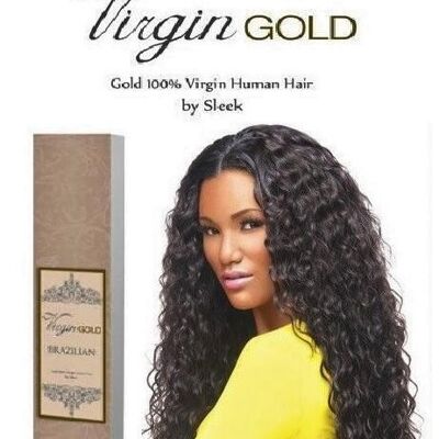 Sleek Virgin Gold Brazilian Gold Curl Human Hair Weave Extensions - 12��� - 1B