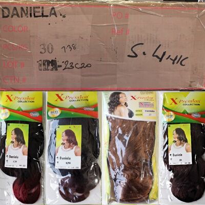 Wholesale X-pression Collection Daniela 15" 150g Weave on Synthetic Hair Extensions. - 1