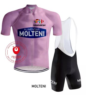 Rétro Wielertenue Molteni Giro d'Italia Roze - REDTED 1