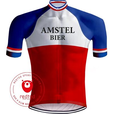 Retro Wielershirt Amstel Bier Rood/Blauw - REDTED