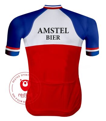 Rétro Wielershirt Amstel Bier Rood/Blauw - REDTED 2