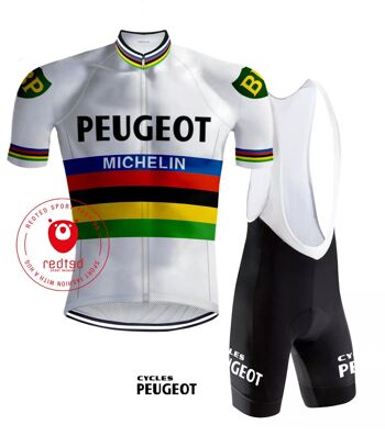 Rétro Wielertenue Peugeot Regenboog - REDTED 1