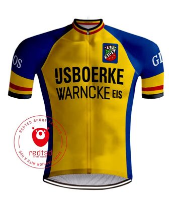 Rétro Wielershirt IJsboerke Warncke Geel - REDTED 1