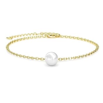 Bracelet Crystal Pearl : Doré et Perle 1