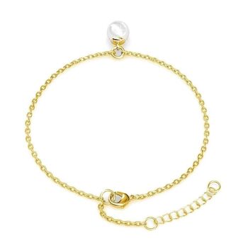 Bracelet Crystal Pearl : Doré et Perle 9